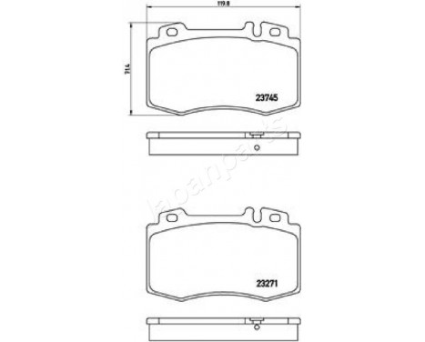 Kit de plaquettes de frein, frein à disque PA-0510AF Japanparts, Image 2