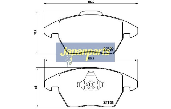 Kit de plaquettes de frein, frein à disque PA-0610AF Japanparts, Image 2