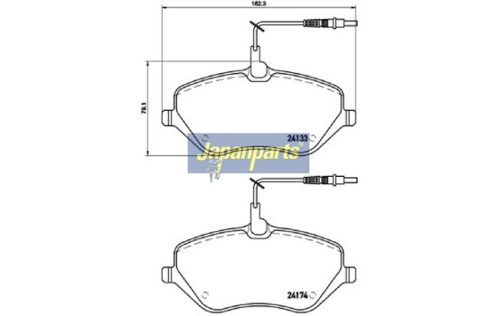 Kit de plaquettes de frein, frein à disque PA-0619AF Japanparts, Image 2