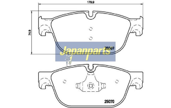 Kit de plaquettes de frein, frein à disque PA-0620AF Japanparts, Image 2