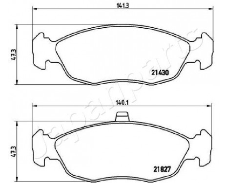 Kit de plaquettes de frein, frein à disque PA-0633AF Japanparts, Image 2