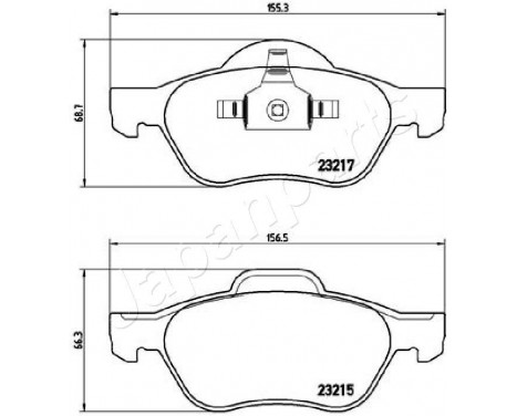 Kit de plaquettes de frein, frein à disque PA-0709AF Japanparts, Image 2