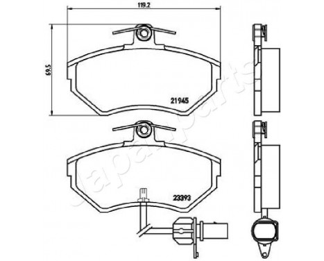 Kit de plaquettes de frein, frein à disque PA-0910AF Japanparts, Image 2