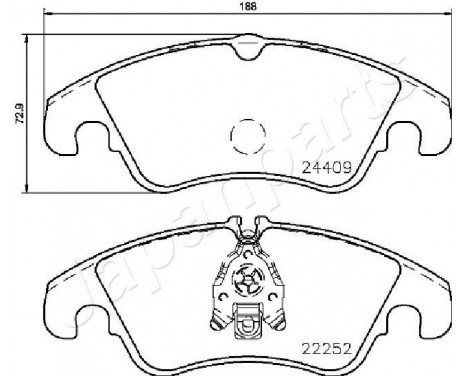 Kit de plaquettes de frein, frein à disque PA-0916AF Japanparts, Image 2