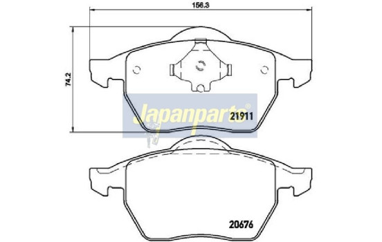 Kit de plaquettes de frein, frein à disque PA-0941AF Japanparts, Image 2