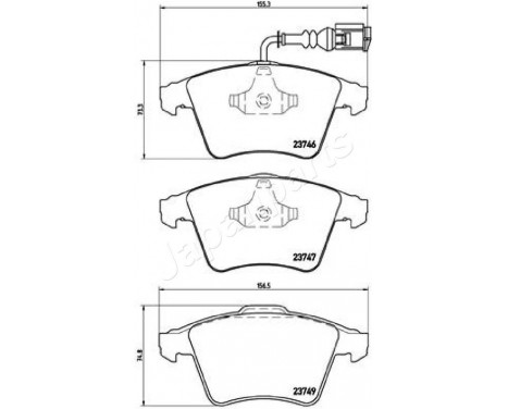 Kit de plaquettes de frein, frein à disque PA-0954AF Japanparts, Image 2