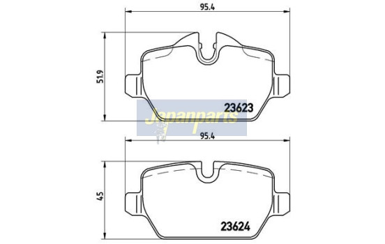 Kit de plaquettes de frein, frein à disque PP-0100AF Japanparts, Image 2