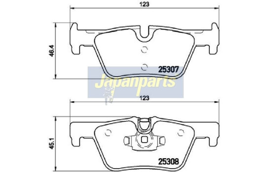 Kit de plaquettes de frein, frein à disque PP-0102AF Japanparts, Image 2