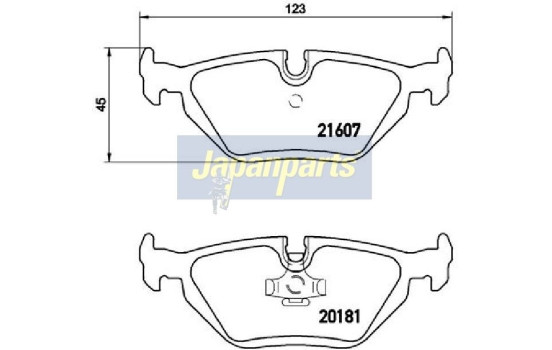 Kit de plaquettes de frein, frein à disque PP-0105AF Japanparts, Image 2
