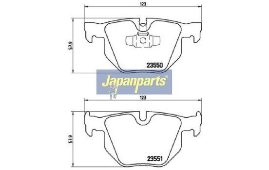 Kit de plaquettes de frein, frein à disque PP-0108AF Japanparts, Image 2