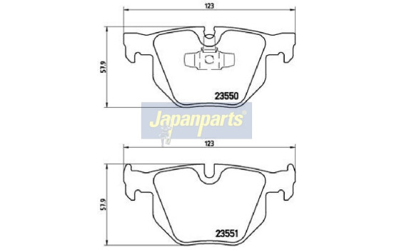 Kit de plaquettes de frein, frein à disque PP-0108AF Japanparts, Image 2