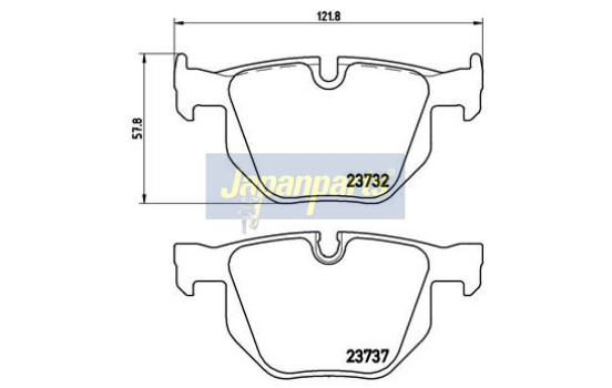 Kit de plaquettes de frein, frein à disque PP-0111AF Japanparts, Image 2