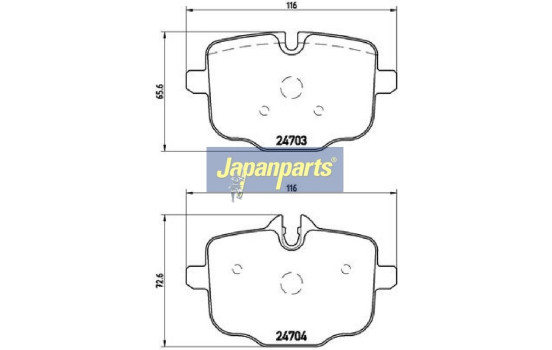 Kit de plaquettes de frein, frein à disque PP-0113AF Japanparts, Image 2