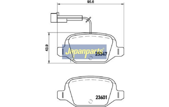 Kit de plaquettes de frein, frein à disque PP-0200AF Japanparts, Image 2