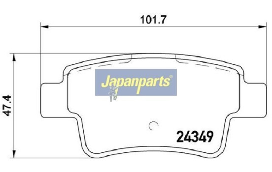 Kit de plaquettes de frein, frein à disque PP-0201AF Japanparts, Image 2