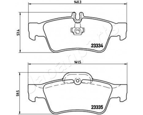 Kit de plaquettes de frein, frein à disque PP-0511AF Japanparts, Image 2