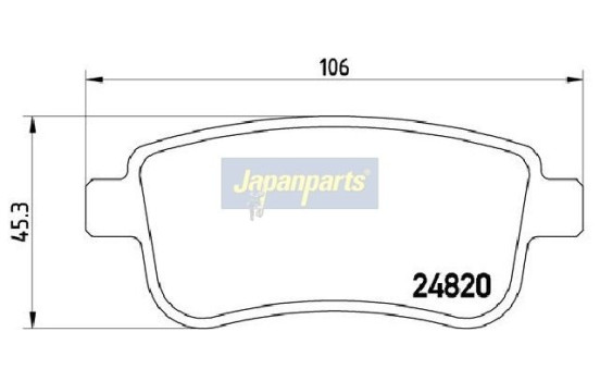 Kit de plaquettes de frein, frein à disque PP-0703AF Japanparts, Image 2