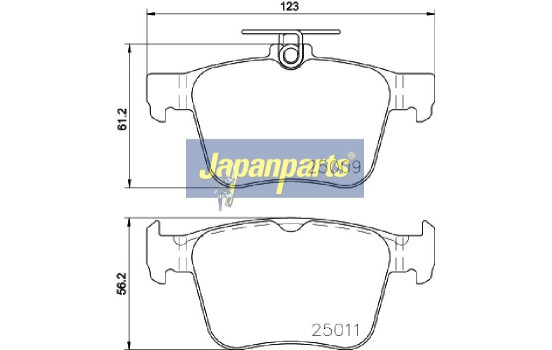 Kit de plaquettes de frein, frein à disque PP-0906AF Japanparts, Image 2