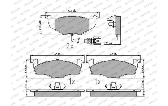 Kit de plaquettes de frein, frein à disque PREMIER ECO FRICTION FDB1634 Ferodo, Image 5