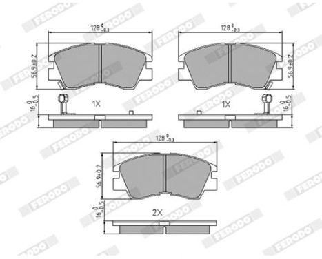 Kit de plaquettes de frein, frein à disque PREMIER ECO FRICTION FDB556 Ferodo, Image 3