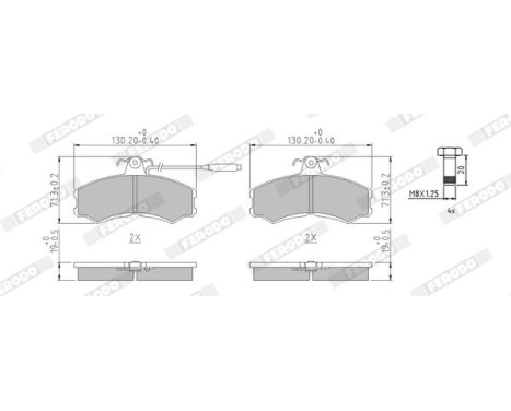 Kit de plaquettes de frein, frein à disque PREMIER ECO FRICTION FVR287 Ferodo, Image 3