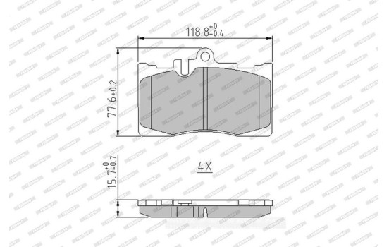Kit de plaquettes de frein, frein à disque PREMIER FDB1688 Ferodo, Image 4