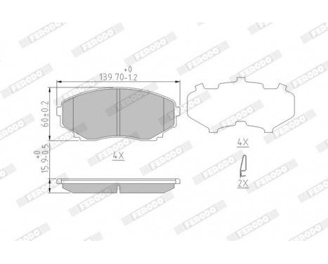 Kit de plaquettes de frein, frein à disque PREMIER FDB1757 Ferodo, Image 3