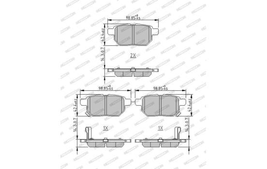 Kit de plaquettes de frein, frein à disque PREMIER FDB4335 Ferodo, Image 4
