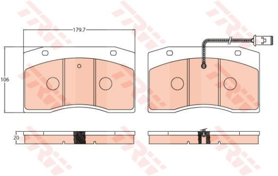 Kit de plaquettes de frein, frein à disque PROEQUIP GDB5060 TRW, Image 3