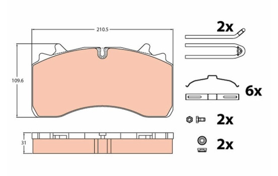 Kit de plaquettes de frein, frein à disque PROEQUIP GDB5094 TRW