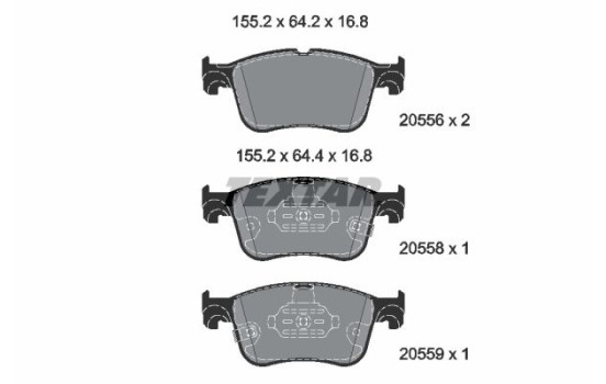 Kit de plaquettes de frein, frein à disque Q+ 2055601 Textar