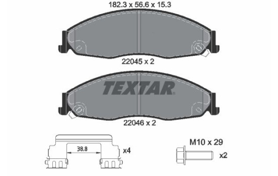 Kit de plaquettes de frein, frein à disque Q+ 2204501 Textar