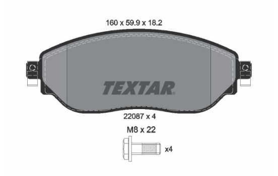 Kit de plaquettes de frein, frein à disque Q+ 2208701 Textar