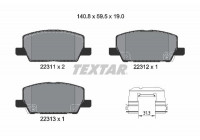 Kit de plaquettes de frein, frein à disque Q+ 2231102 Textar