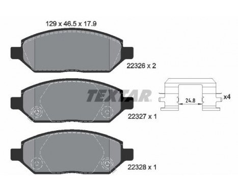 Kit de plaquettes de frein, frein à disque Q+ 2232601 Textar