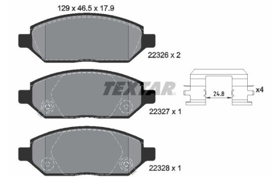 Kit de plaquettes de frein, frein à disque Q+ 2232601 Textar