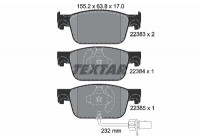 Kit de plaquettes de frein, frein à disque Q+ 2238301 Textar
