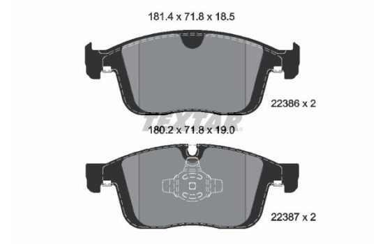 Kit de plaquettes de frein, frein à disque Q+ 2238601 Textar