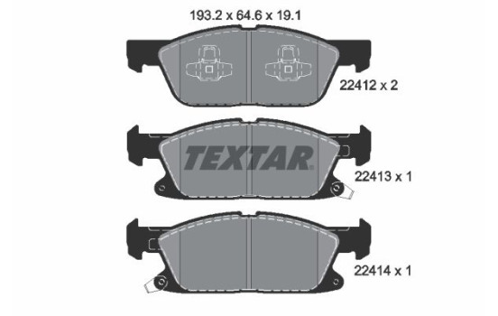 Kit de plaquettes de frein, frein à disque Q+ 2241201 Textar