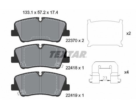 Kit de plaquettes de frein, frein à disque Q+ 2241801 Textar