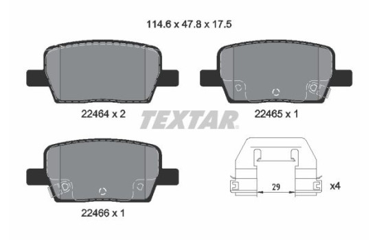 Kit de plaquettes de frein, frein à disque Q+ 2246401 Textar