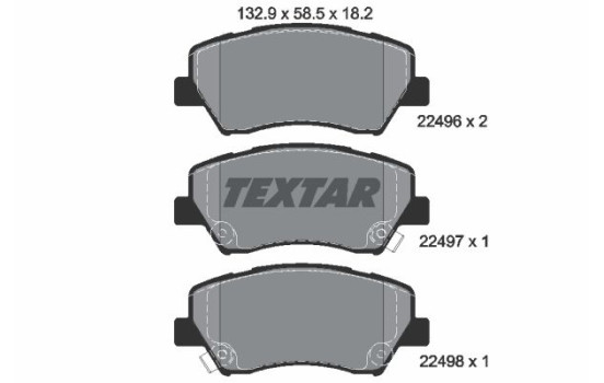 Kit de plaquettes de frein, frein à disque Q+ 2249601 Textar