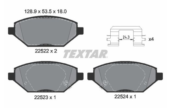 Kit de plaquettes de frein, frein à disque Q+ 2252201 Textar