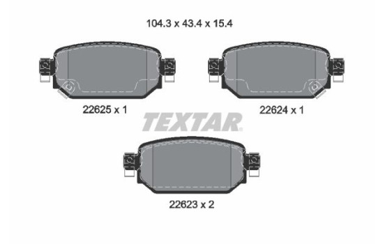 Kit de plaquettes de frein, frein à disque Q+ 2262301 Textar