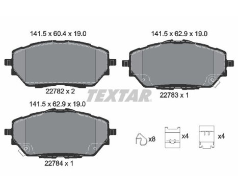 Kit de plaquettes de frein, frein à disque Q+ 2278201 Textar