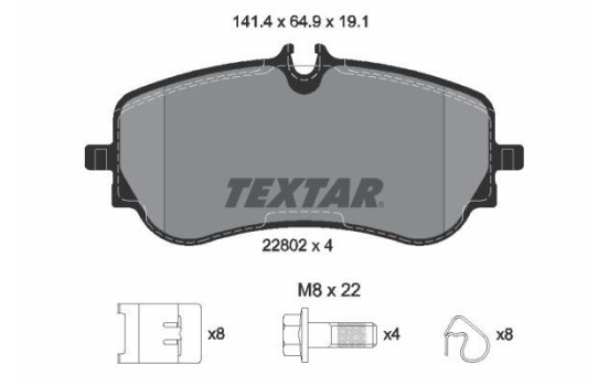 Kit de plaquettes de frein, frein à disque Q+ 2280201 Textar
