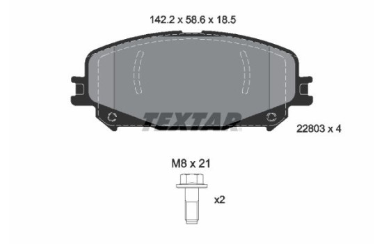 Kit de plaquettes de frein, frein à disque Q+ 2280301 Textar