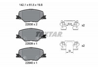 Kit de plaquettes de frein, frein à disque Q+ 2283801 Textar