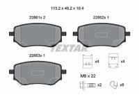 Kit de plaquettes de frein, frein à disque Q+ 2286101 Textar