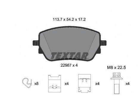Kit de plaquettes de frein, frein à disque Q+ 2298701 Textar
